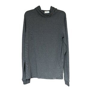 Wolf vs Goat Bamboo Sorona Hoodie Blue Grey Thin Knit Jersey Minimal Pullover